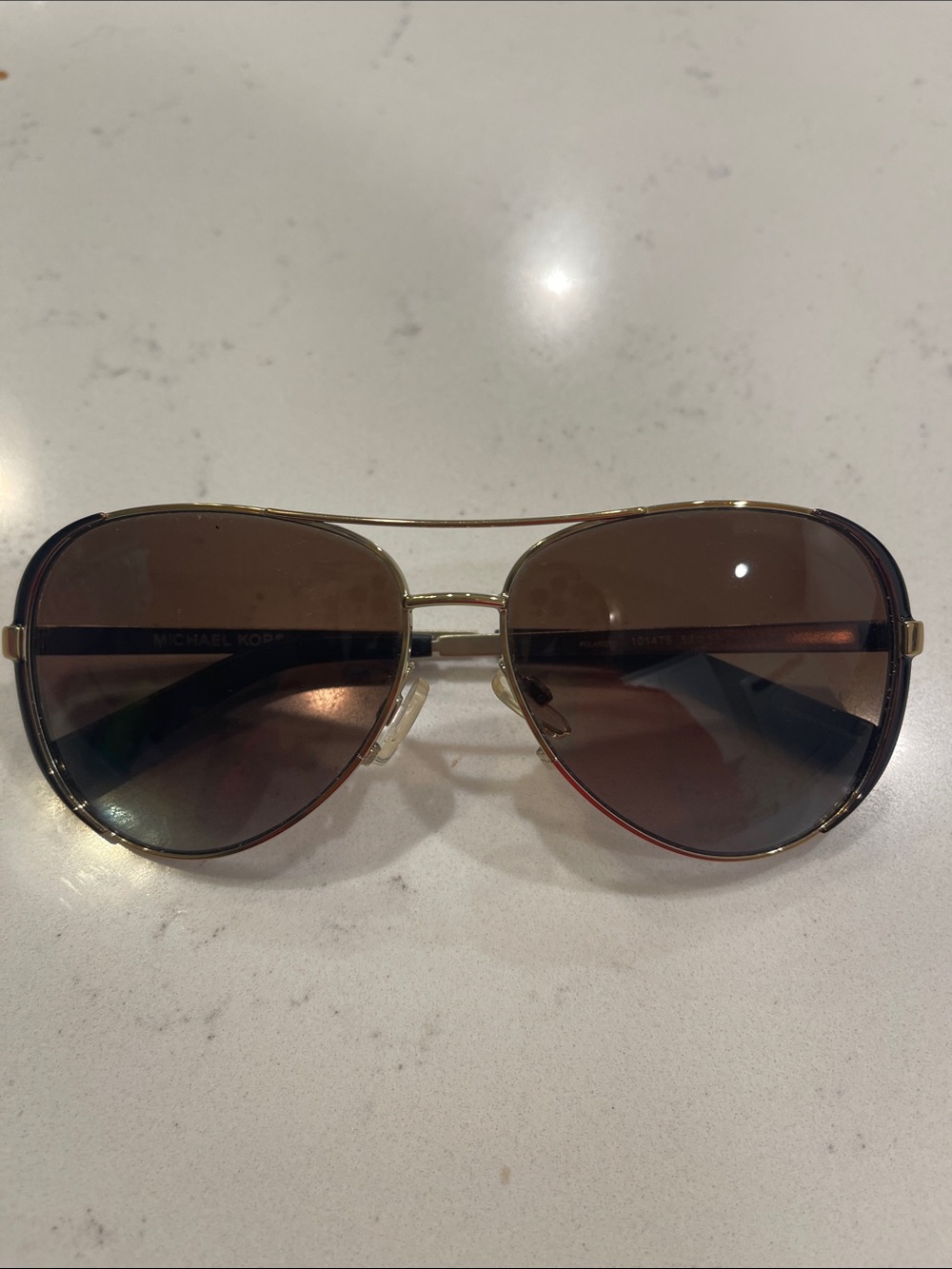 Michael Kors Gold Frame Sunglasses with Brown Gradient Lenses